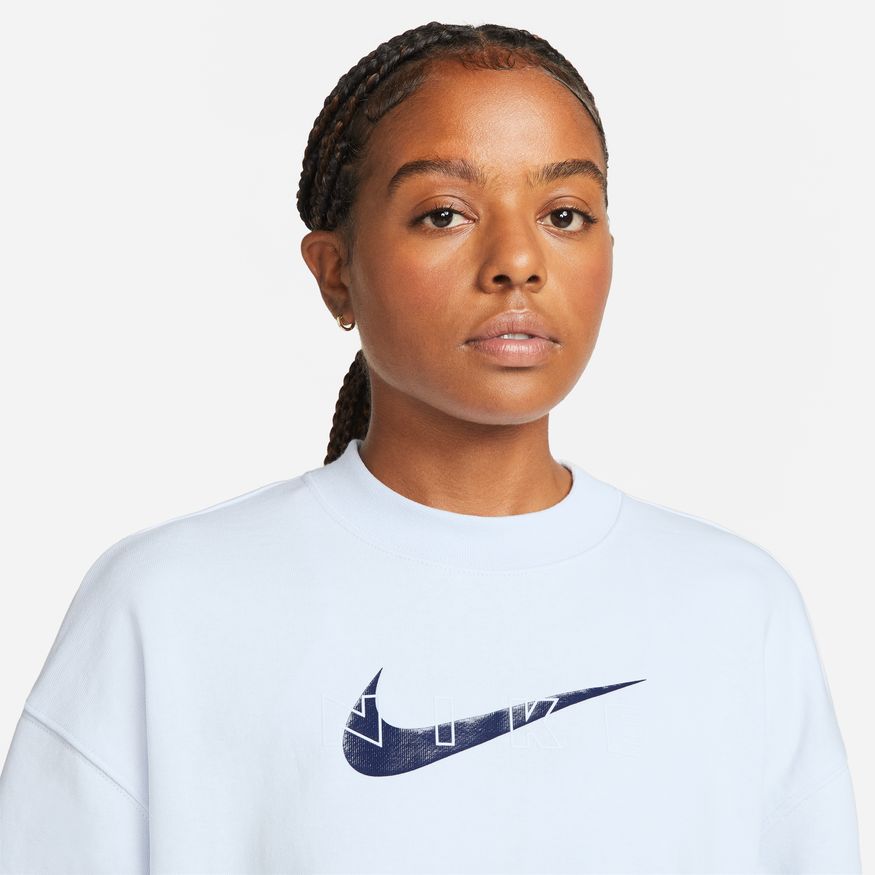 NA-C39 (Women's graphic training crew-neck sweatshirtfootball grey/midnight navy) 82295115 NIKE