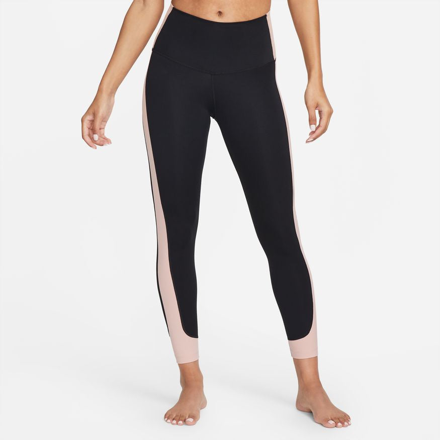 NA-J41 (Nike yoga dri fit high rise 7/8 tights novelty black/oxford pink) 122294859 NIKE