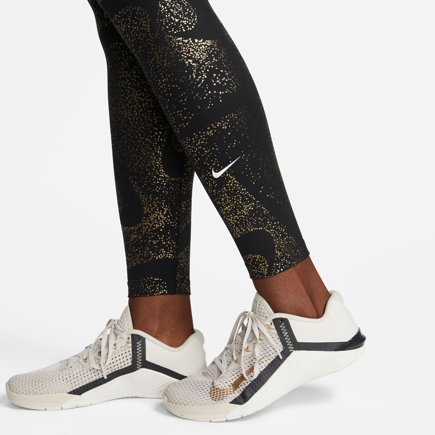 NA-O40 (Nike one women drifit mid rise tights black/white) 112294604 NIKE