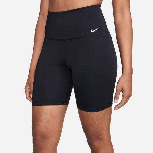 NA-H42 (Women nike one dri fit high rise 7 inch short tights black/white) 32293069 NIKE