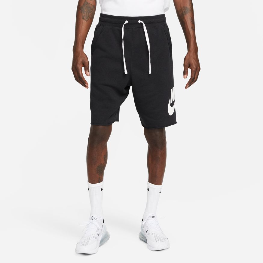 NA-B42 (Nike club alumni mens french terry shorts black/white) 22394604 NIKE