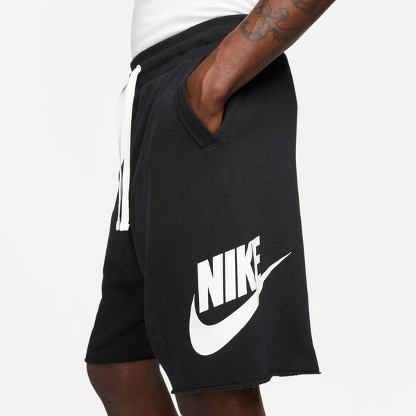 NA-B42 (Nike club alumni mens french terry shorts black/white) 22394604