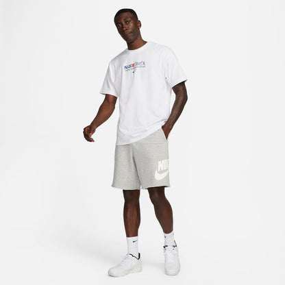 NA-C42 (Nike club alumni mens french terry shorts dark grey heather/white) 22394604 NIKE