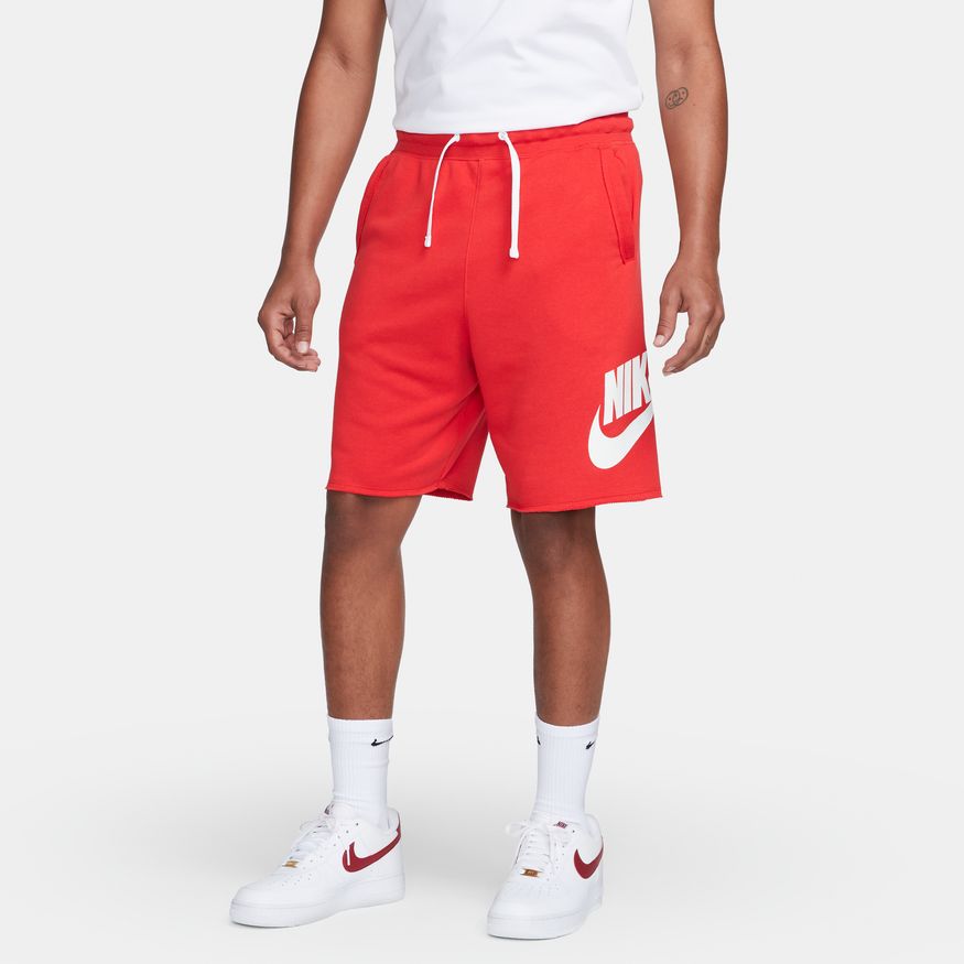 NA-N41(Nike Club Alumni Men's French Terry Shorts University Red/White/White) 12394604 NIKE