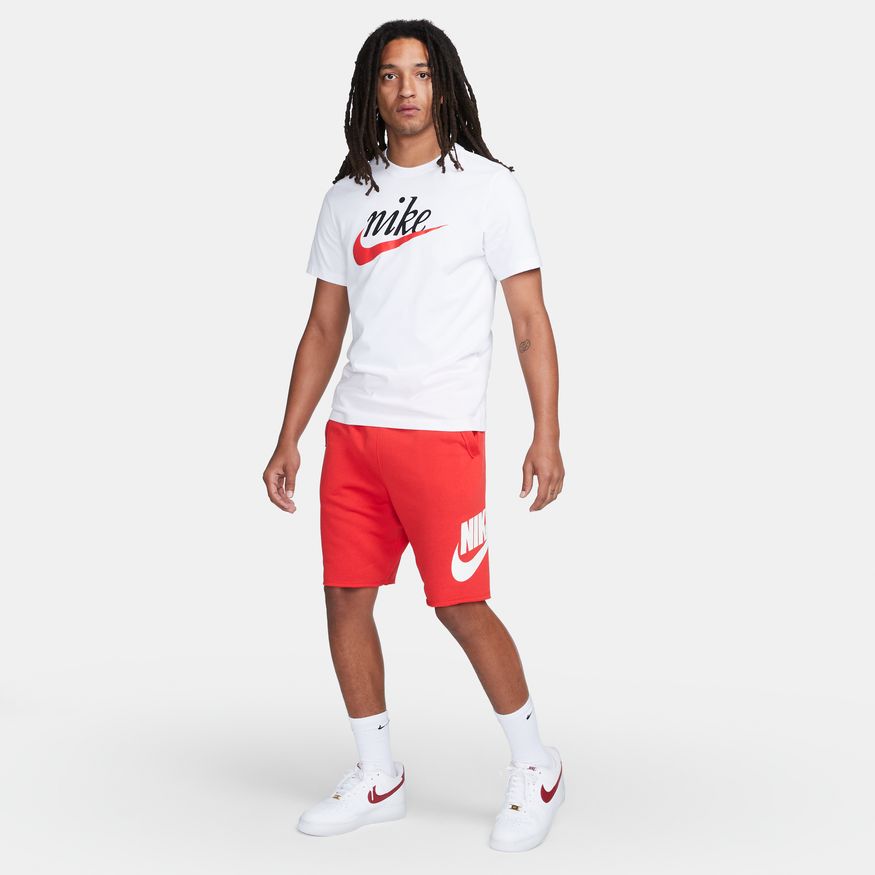 NA-N41(Nike Club Alumni Men's French Terry Shorts University Red/White/White) 12394604 NIKE