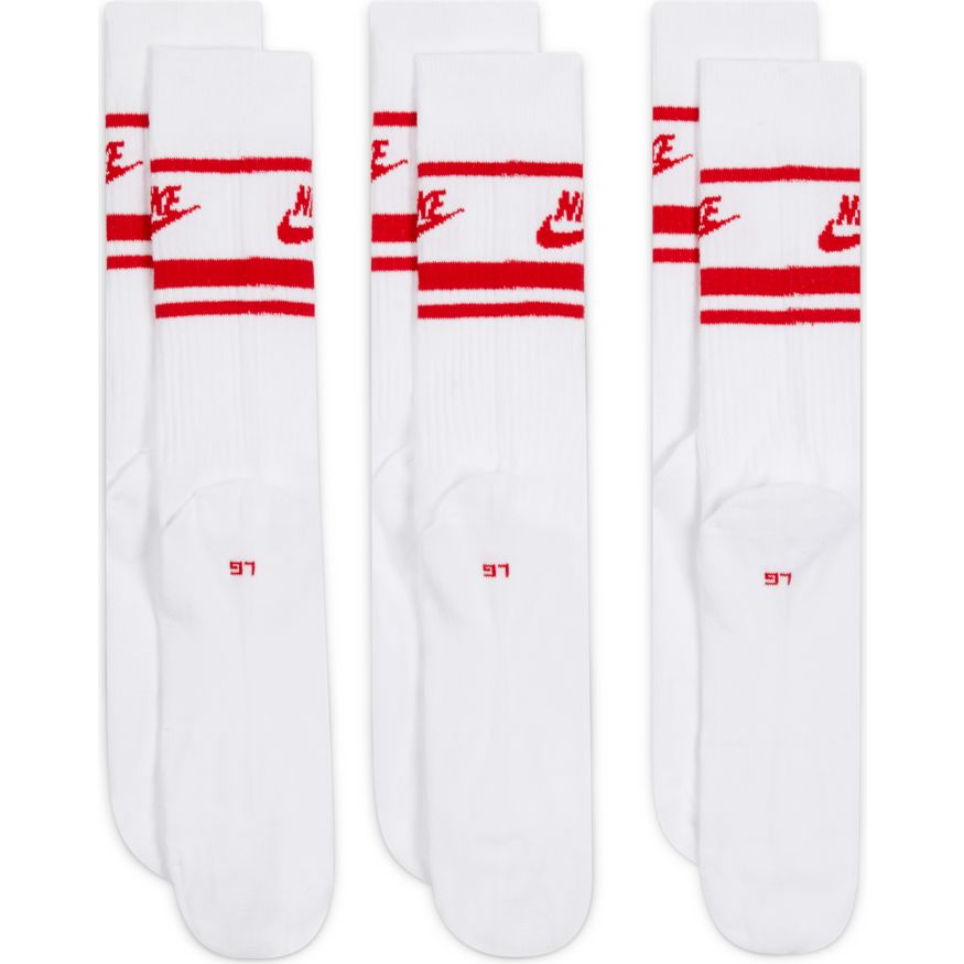 NA-D34 (Nike sportswear everyday essentials crew socks white university red) 12291279 NIKE