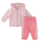 AA-W18 (Adidas infant 3 stripe full zip fleece jogger set cloud pink/white) 32393585 ADIDAS