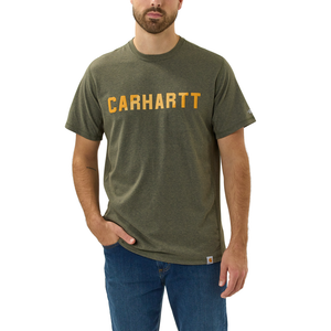 CHA-F5 (Carhartt force relaxed fit midweight block logo graphic t-shirt basil heather) 122393475
