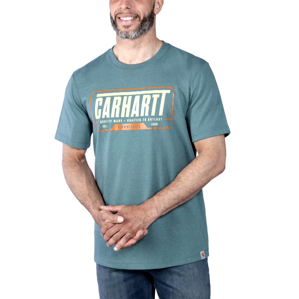 CHA-K5 (Carhartt force relaxed fit heavyweight short sleeve graphic t-shirt sea pine heather) 122393475