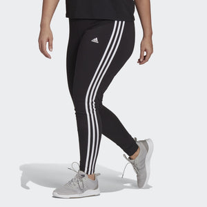 AA-N12 (Adidas essentials 3-stripes leggings plus size black/white) 112192815 ADIDAS