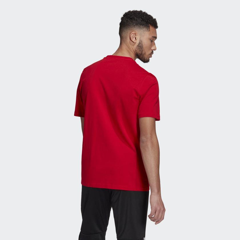 AA-X10 (M essentials embroidered linear logo tee scarlet red/white) 72192050 - Otahuhu Shoes
