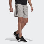 AA-S10 (M essentials french terry 3-stripes shorts medium grey heather/black) 62192815 - Otahuhu Shoes