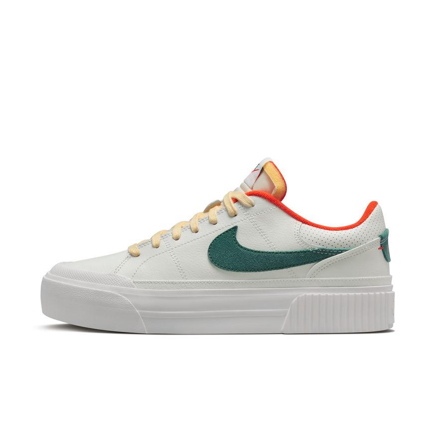 N-F134 (Nike womens court legacy lift sail/noble green/picante red/opti yellow) 22398184 NIKE