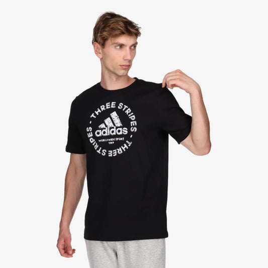 AA-E16 (Adidas sketch emblem graphic tee black/white) 112292305 ADIDAS