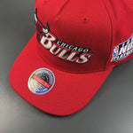 MNA-F24 (Chicago Bulls Hat - Red Oh Word NBA Playoffs Stretch Snapback - Mitchell & Ness) 12392826 MITCHELL AND NESS