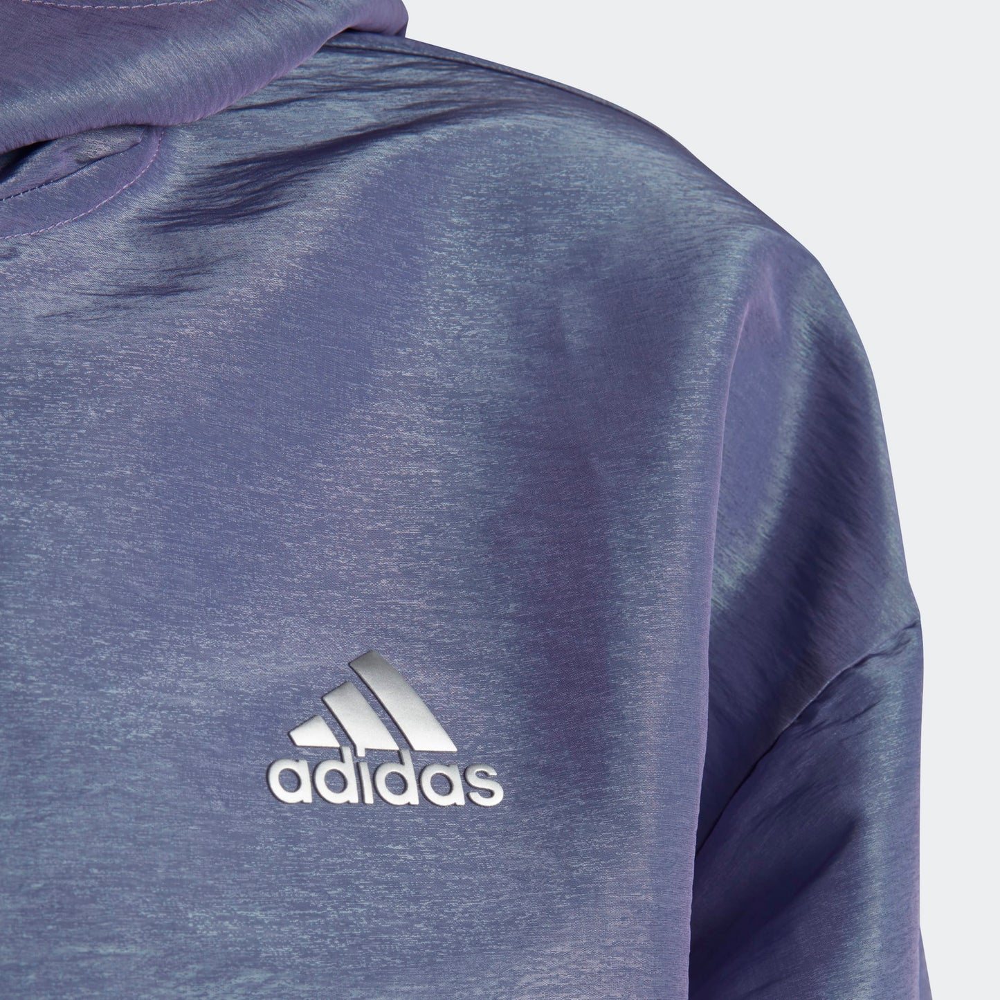 AA-U18 (Adidas dance loose fit woven half-zip hooded track top violet fusion/easy green/silver metallic) 22395115 ADIDAS