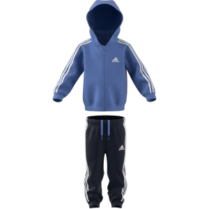 AA X18 Adidas infant 3 stripe full zip fleece jogger set blue