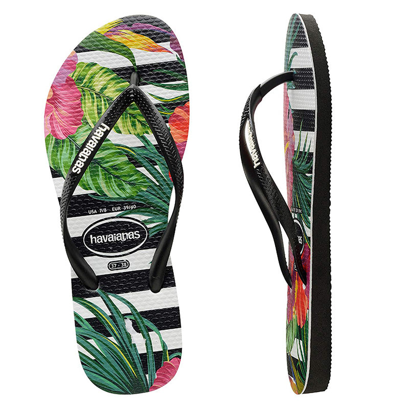 HA-WQ5 ( SLIM TROPICAL FLORAL 4343 BLK/BLK/IMPERIAL PALACE) 11991800 HAVAIANAS