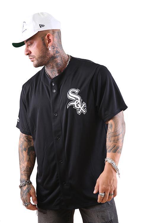 MJA-C2 (Chest logo rep jersey white sox standard black) 92094347 - Otahuhu Shoes