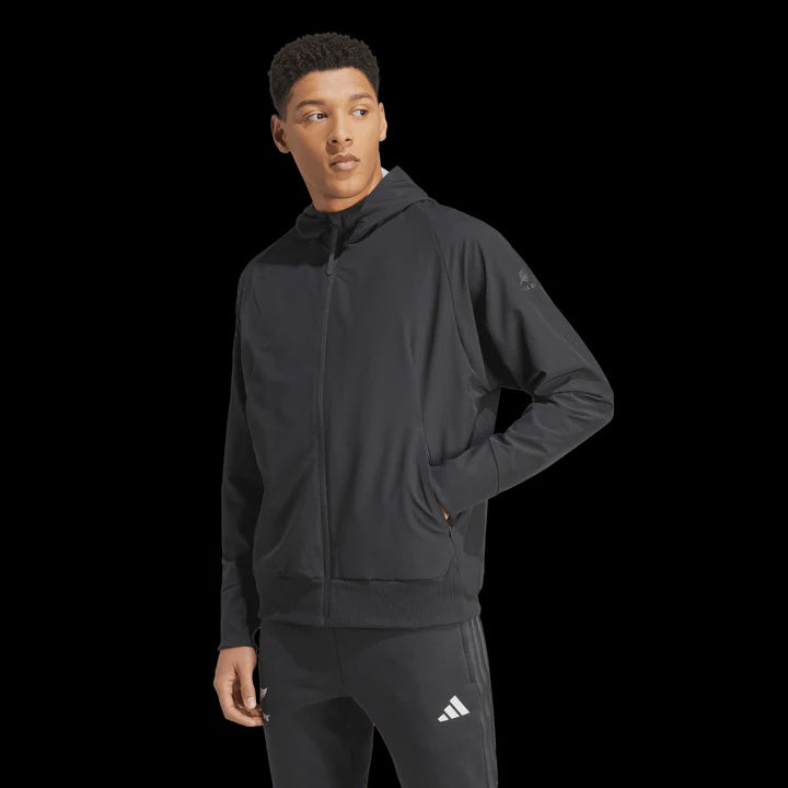 AA-A23 (Adidas all blacks Z.N.E. woven full zip hoodie black/black) 32499090