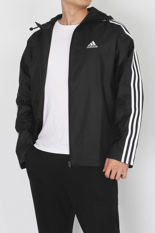 AA-F21 (Adidas essentials 3-stripes woven windbreaker black/white) 72396735 ADIDAS