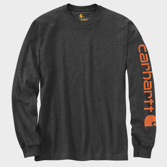 CHA-J2 (Carhartt loose fit long sleeve logo tee carbon heather) 42292895 CARHARTT