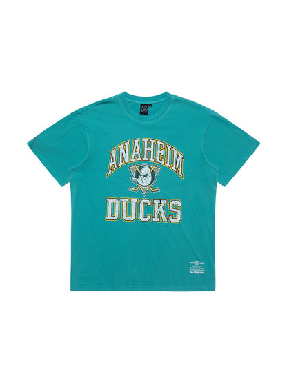 MJA-G11 (Majestic cracked puff arch tee anaheim ducks faded teal) 72393478