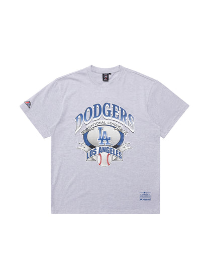 MJA-R11 (Majestic vintage banner tee dodgers grey marle) 92393043