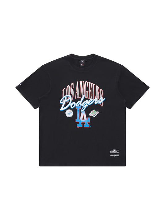 MJA-T11 (Majestic script arch tee dodgers faded black) 92393478