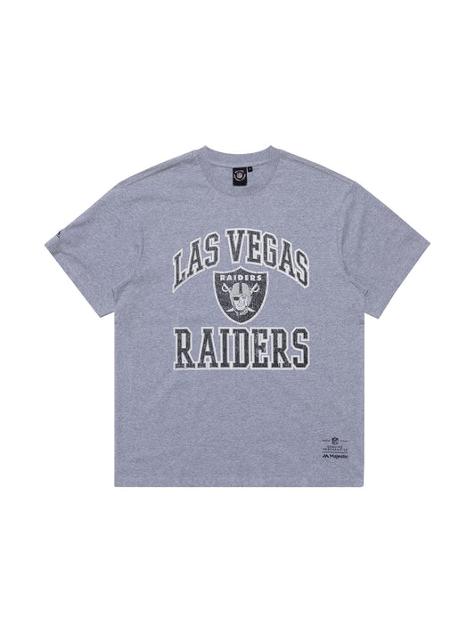 MJA-J11 (Majestic cracked puff arch tee raiders grey marle) 72393478 MAJESTIC