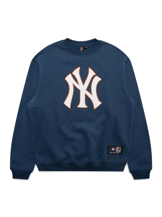 MJA-D9 (Majestic logo applique crew yankees french navy) 22395652 MAJESTIC