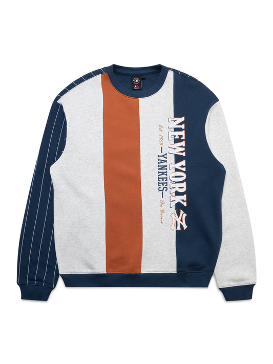 MJA-O9 (Majestic pinstripe panel crew yankees french navy/vintage white marl) 32396087 MAJESTIC