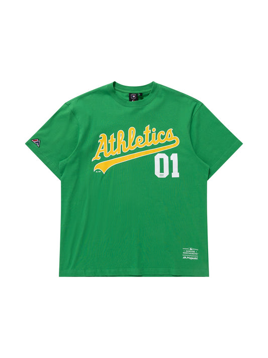 MJA-M12 (Majestic major league baseball script number tee athletics green) 102393043