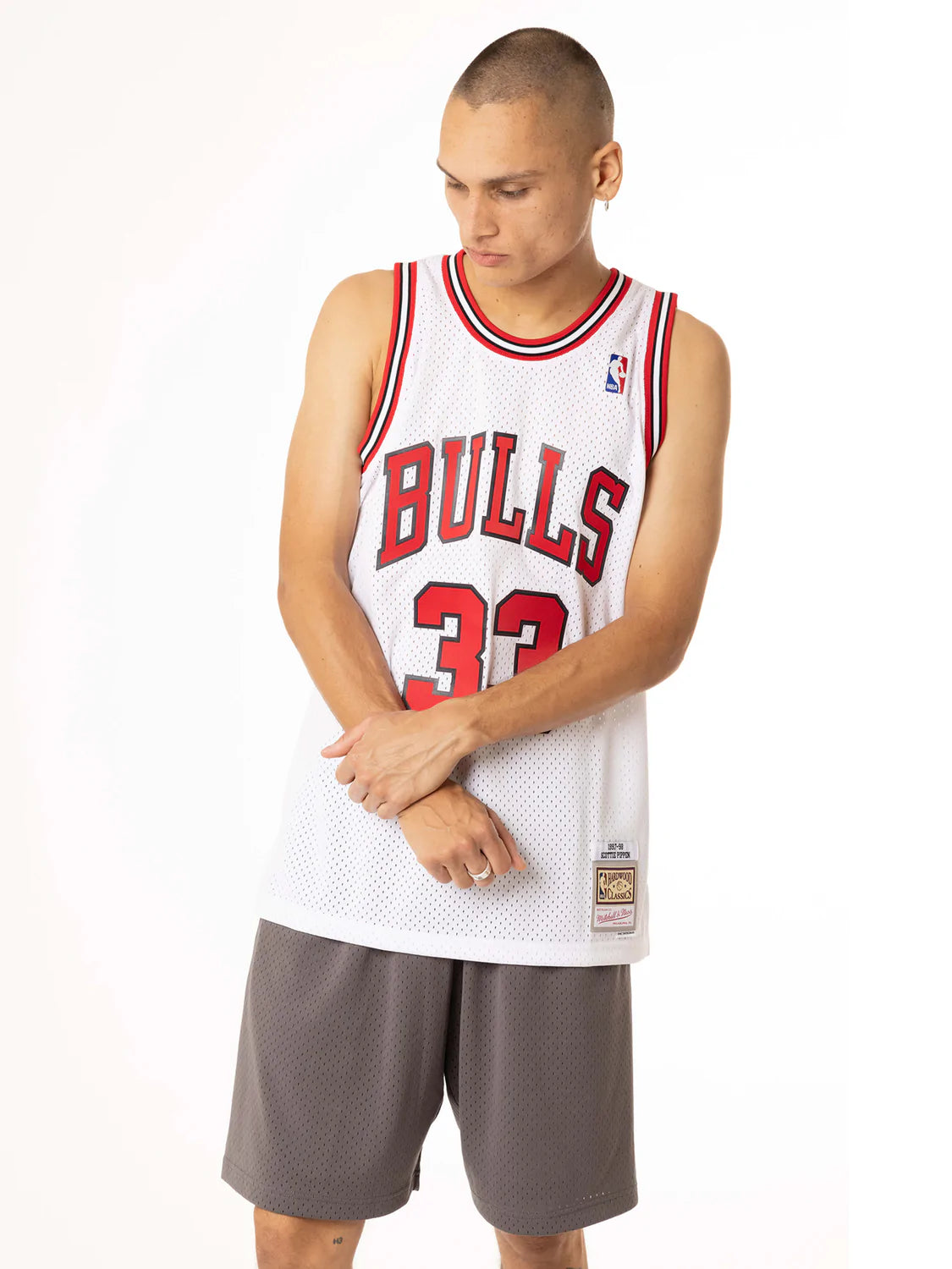MNA-A23 (Mitchell and ness swingman jersey bulls pippen 97-98 home white) 112298260 MITCHELL AND NESS