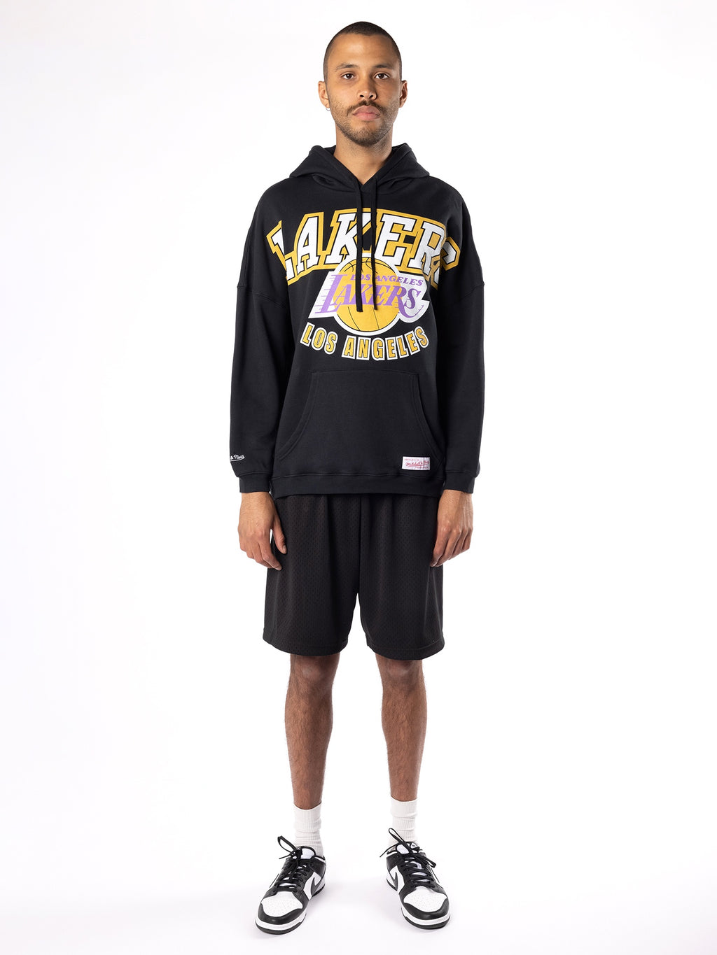 MNA-O19 (Vintage xl invert arch hoodie lakers faded black) 32296521 MITCHELL AND NESS