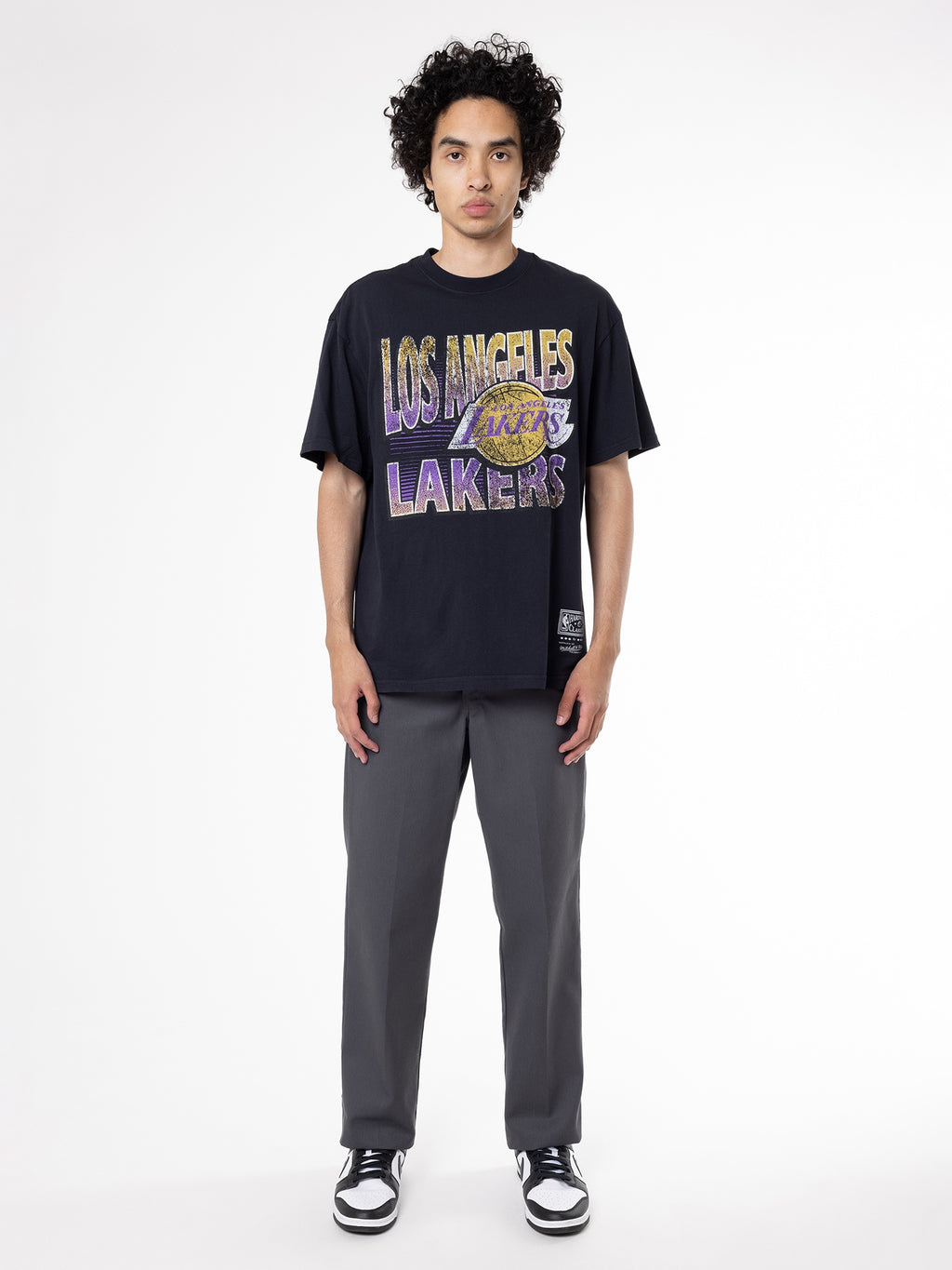 MNA-Q20 (Incline stack tee lakers faded black) 52293478 MITCHELL AND NESS