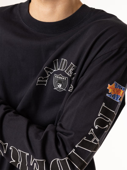 MNA-V20 (Arch long sleeve tee raiders faded black) 72293043 MITCHELL AND NESS