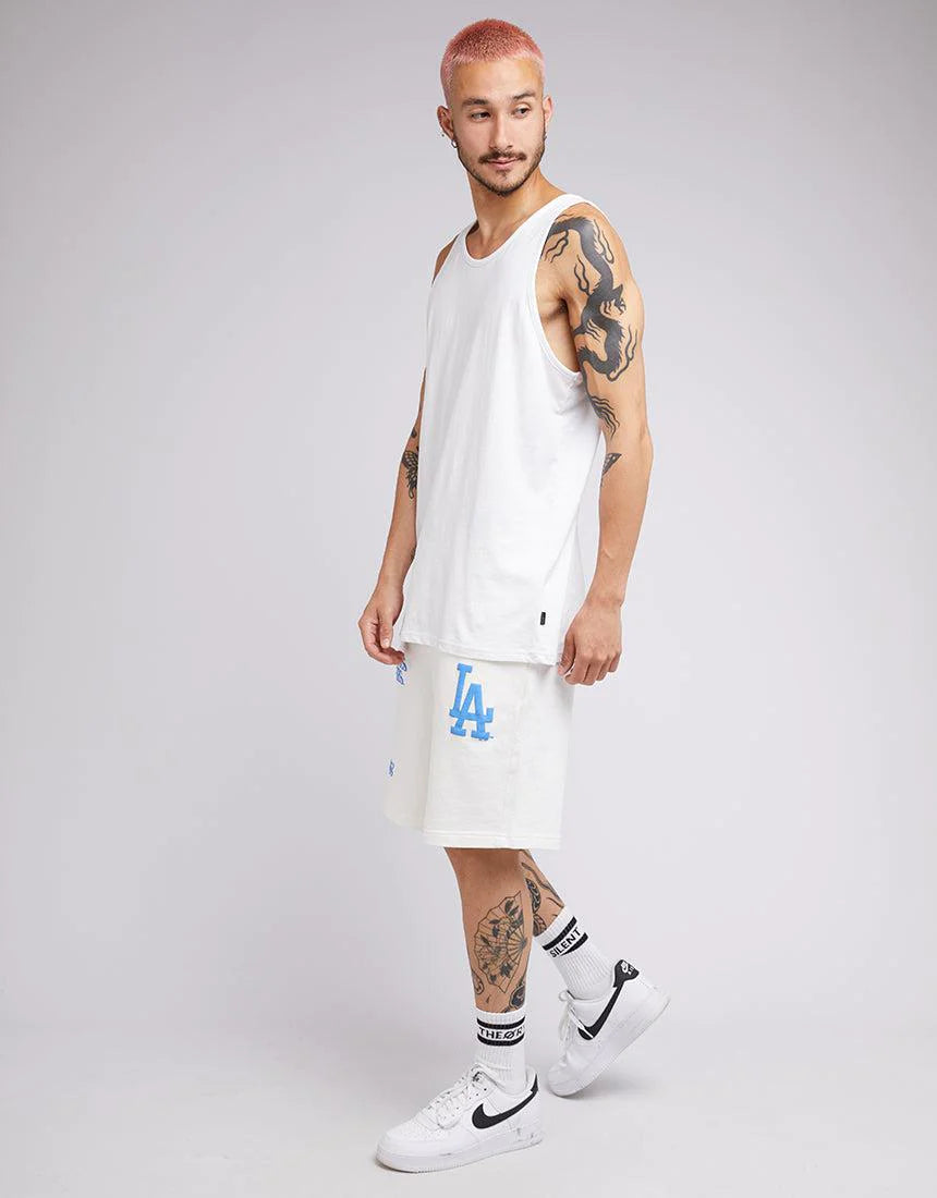 MJA-I8 (Majestic multi logo shorts dodgers vintage white) 122294782 MAJESTIC