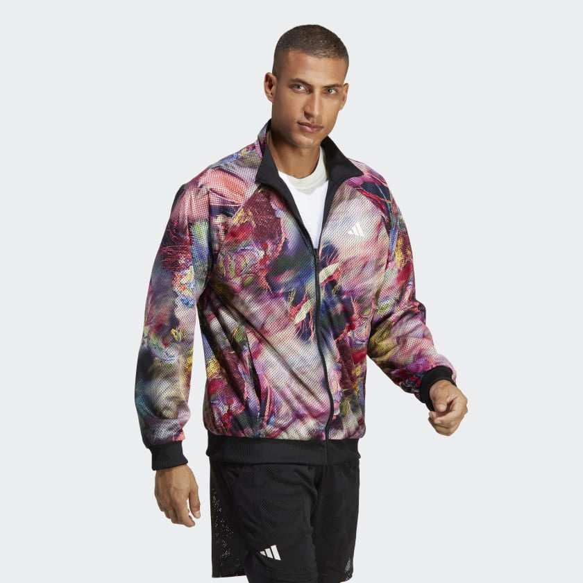 AA-B21 (Adidas melbourne stretch woven reversible jacket black/multicolour) 52398658 ADIDAS