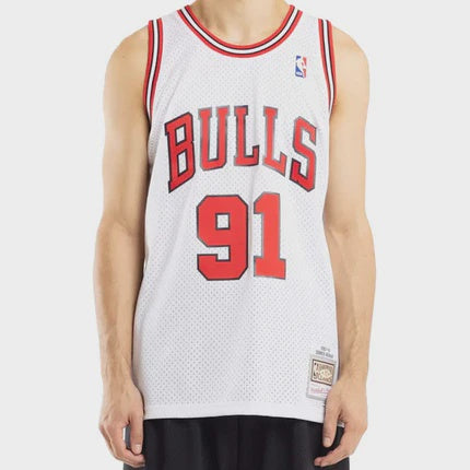 MNA-B21 (Swingman jersey #91 bulls rodman 97-98 home white) 722398260 MITCHELL AND NESS