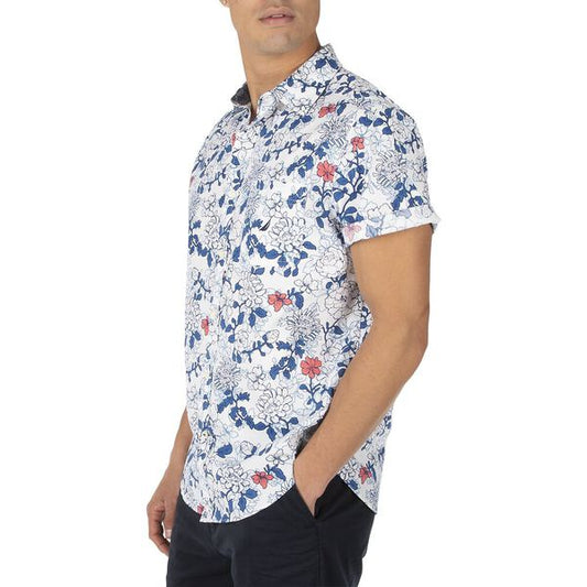 NTA-B2 (Short sleeve poplin print shirt bright white) 22295215 NAUTICA