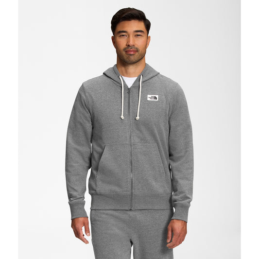 NFA-Z1 (The north face heritage patch full-zip hoodie - medium grey heather) 52396087 THE NORTH FACE