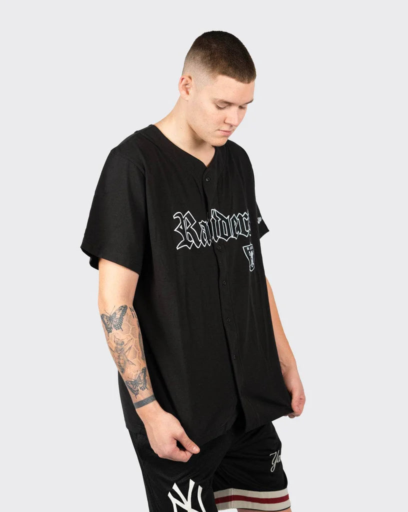 Las Vegas Raiders Button Down Jersey - Black