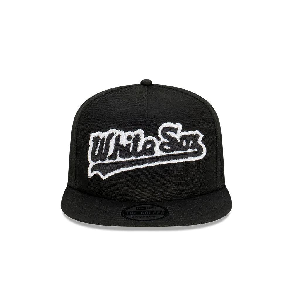 NEC-L42 (Golfer chicago white sox Q322 script applique osfm snap back hat) 92293250 NEW ERA