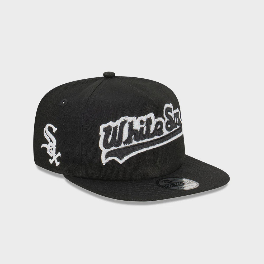 NEC-L42 (Golfer chicago white sox Q322 script applique osfm snap back hat) 92293250 NEW ERA