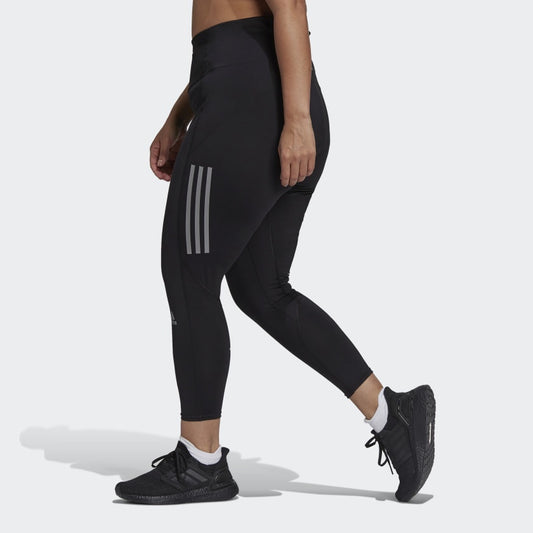 AA-J12 (Adidas own the run 7/8 runnings leggings plus size black/silver) 112195115 ADIDAS