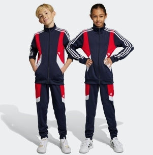 AA-V20 (Adidas 3 stripes colour block tracksuit legend ink/scarlet/white) 52395292 ADIDAS