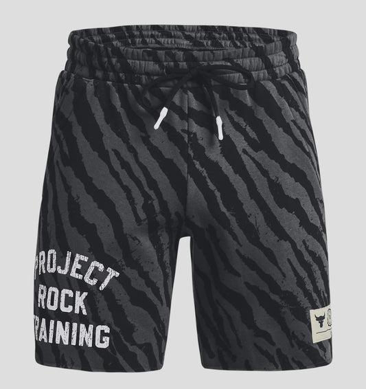 UAA-N9 (Under armour mens project rock rival printed shorts black/white) 32293913 UNDER ARMOUR