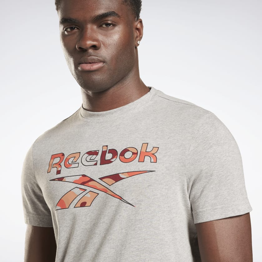 RA-R1 (Reebok identity camo t-shirt medium heather grey) 42292560 REEBOK