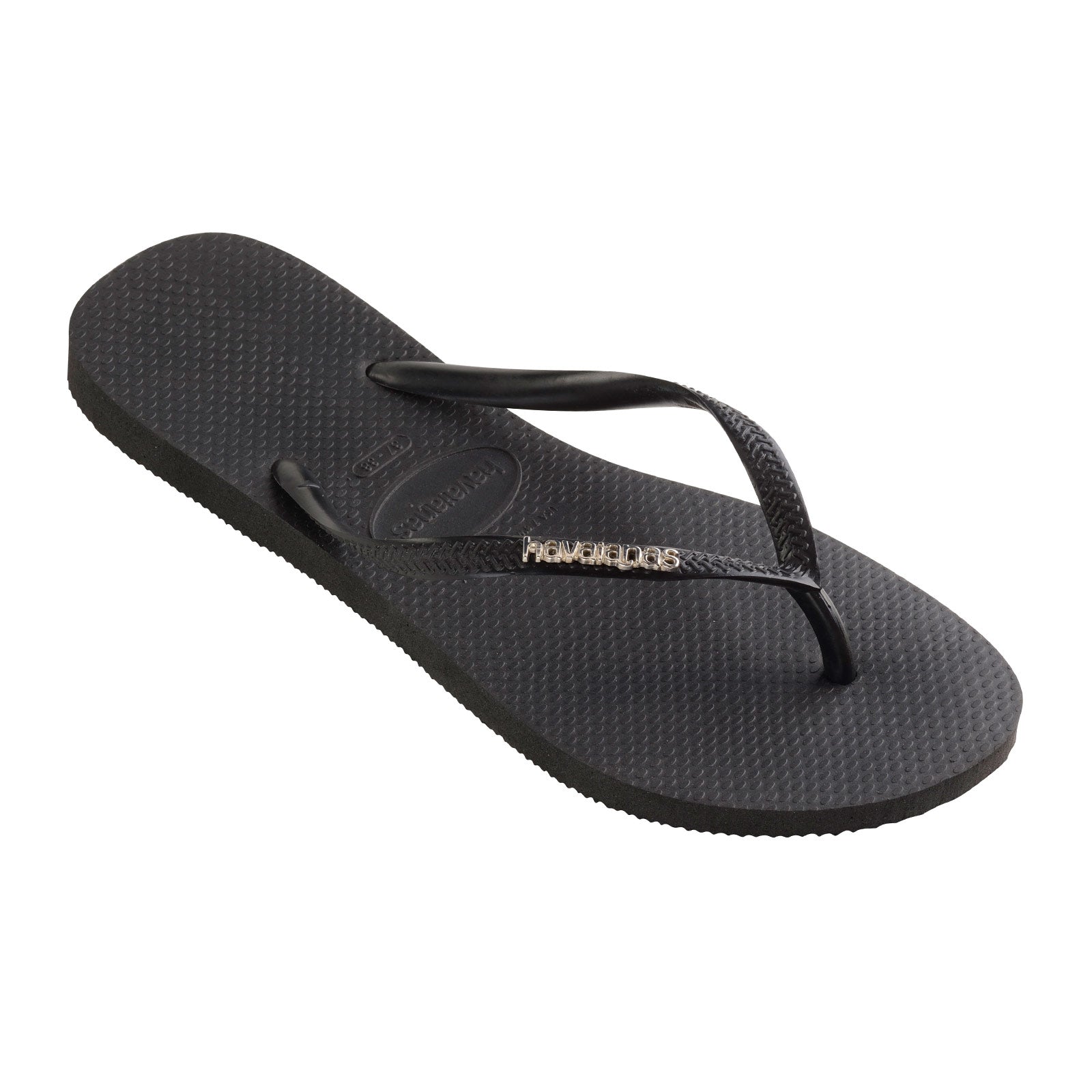 HA-WE (SLIM LOGO MET 2976 - BLK/SILVER) 91592200 HAVAIANAS